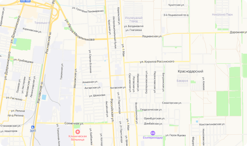 Карта с нашими магазинами.